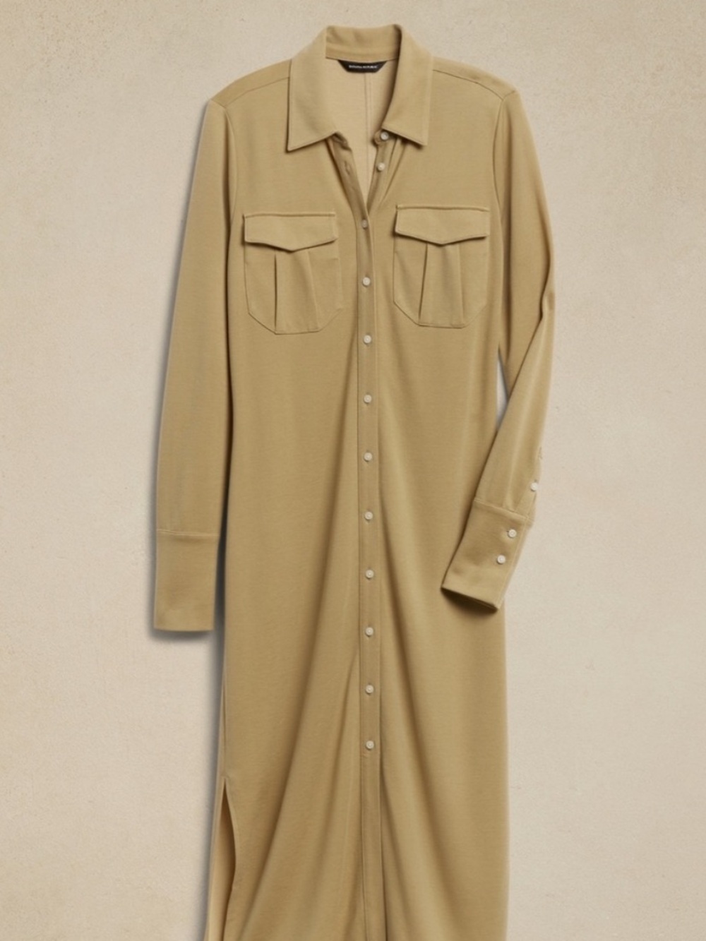 Banana Republic Alegre Midi Shirtdress in New Khaki (M Tall)